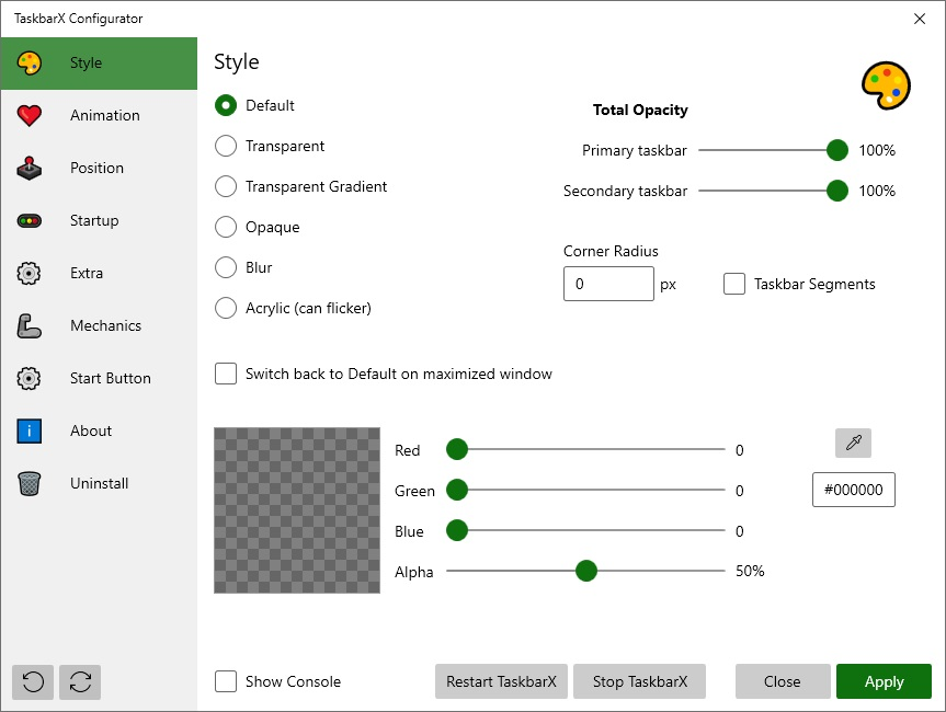 TaskbarX 1.7.8.0 для Windows + x64 на русском [2025] Cкачать 