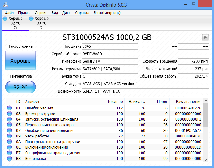 CrystalDiskInfo Cкачать 9.4.4 для Windows на русском 2025