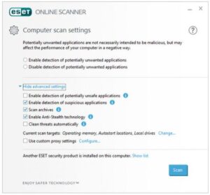 Скачать ESET Online Scanner 3.7.9 для Windows ПК бесплатно на Русском